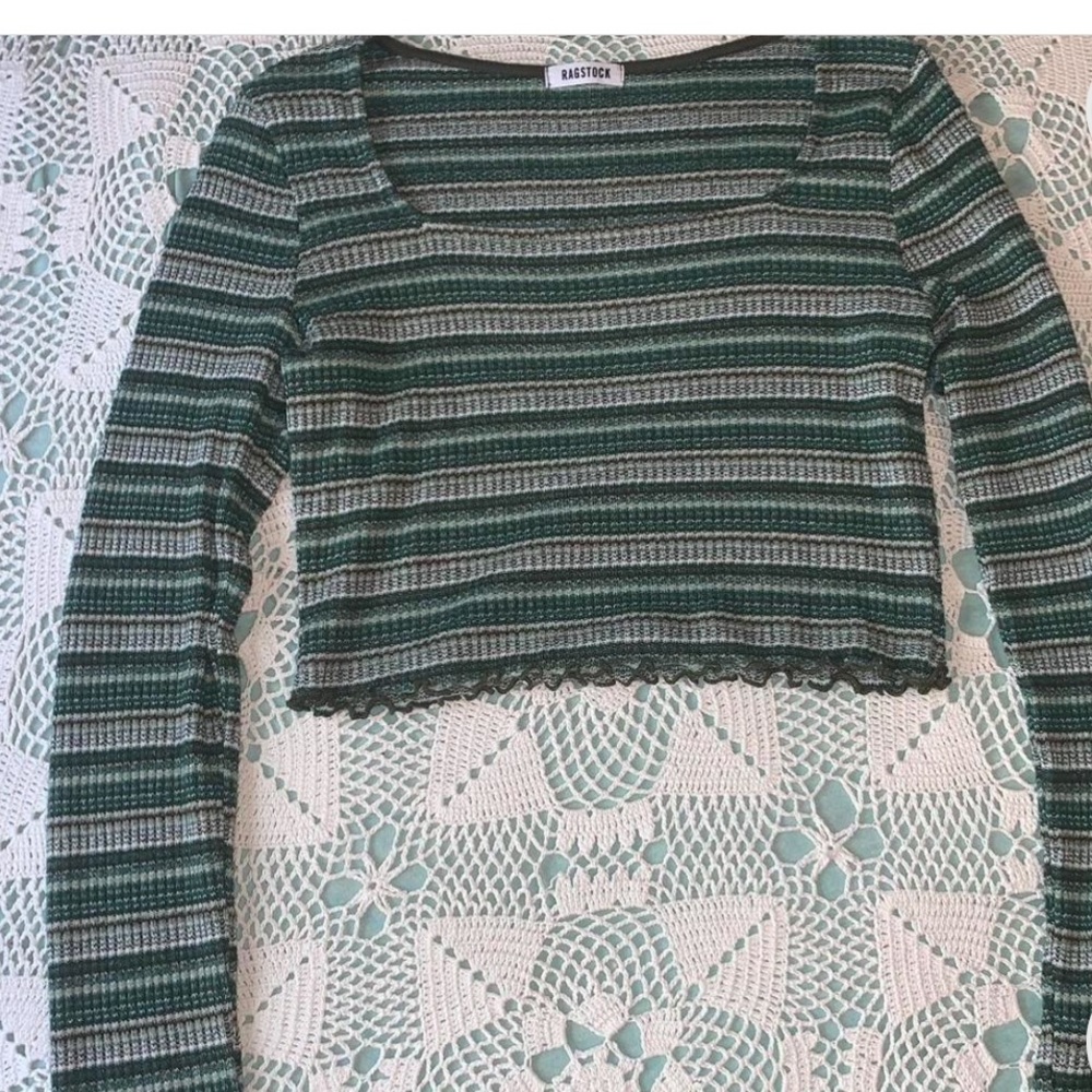 Rag stock Long Sleeve Square Neck Top URBAN OUTFITTERS